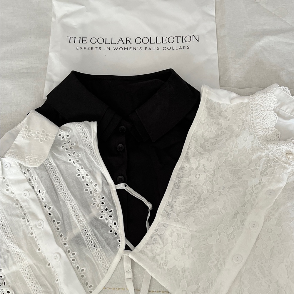 The Collar Collection Set of 3 Women's Black and White Faux Collars